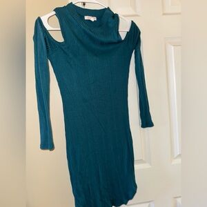 a'gaci Teal Long Sleeve Dress